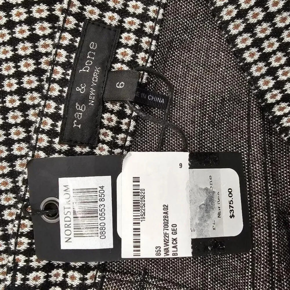 Rag & Bone Casey Knit Jacquard Flare Slim Fit Pant Sz 6 - Picture 2 of 11